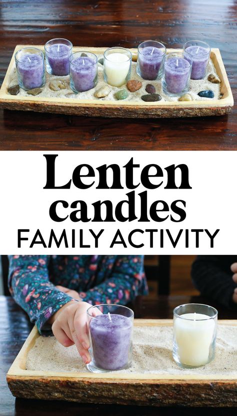 Lenten Candles, Lent Candles, Lent Activities For Kids, Lent Decor, Lent Traditions, Lent Kids, Lent Decorations, Lent Activities, Lenten Activities