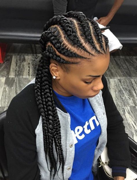 Wavy Straight-Back Braids Open Entryway, Cornrow Designs, Straight Back Braids, African American Braided Hairstyles, African American Braids, Types Of Braids, Feed In Braid, Cool Braid Hairstyles, Girls Braids