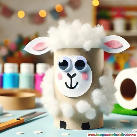 Facebook Toilet Roll Art, Egg Carton Crafts, Farm Crafts, Baby Lamb, Pom Pom Crafts, Toilet Paper Roll Crafts, Paper Roll Crafts, Daycare Crafts