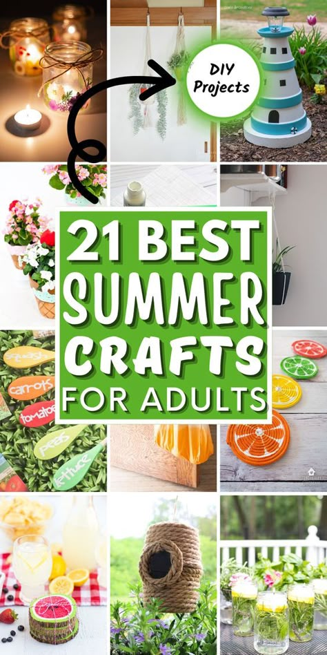 Summer Crafts For Adults, June Crafts, August Crafts, Girls Night Crafts, Fun Summer Crafts, Craft Projects For Adults, Arts And Crafts For Adults, Diy Summer Crafts, Crafts For Adults