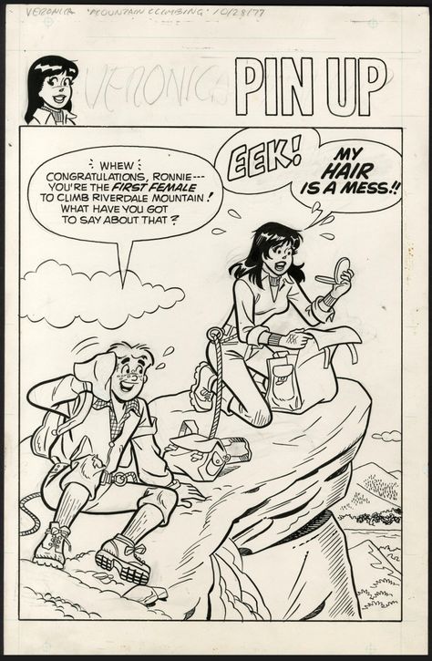 ComicConnect - DeCarlo, Dan - VERONICA PIN-UP PAGINA Pin Up - VF: 8.0 Dan Decarlo, Archie Comics, Pin Up, Coloring Pages, Comics, Memes