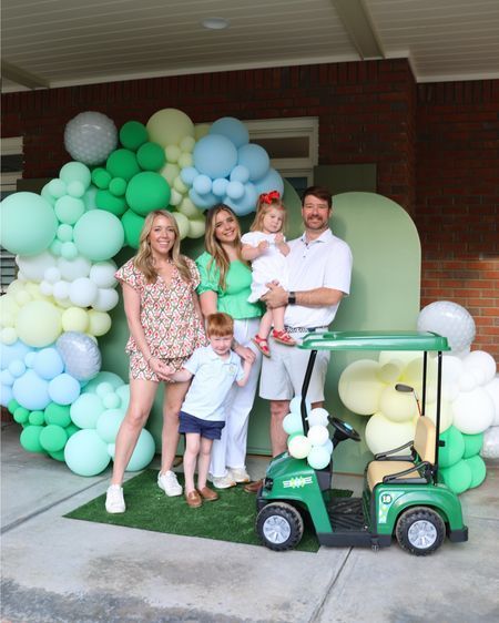 Master’s Golf Birthday Party! Chip loved his golf themed birthday party! He really loved the ride on golf cart! Happy 5th bday buddy! Toddler little boy party ideas outfits brother sister masters Golf Fourth Birthday Party, Golf 4th Birthday Party, Toddler Golf Birthday Party, Masters 1st Birthday Party, Golf Birthday Party Kids, Kids Golf Birthday Party, Golf Themed First Birthday Party, Golf Baby Showers, Golf First Birthday