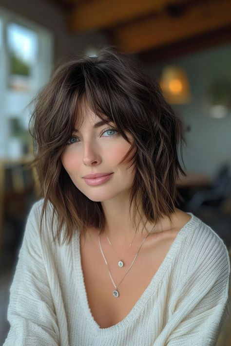 Bob Hairstyles For Long Faces, Kitty Haircut 2024, Very Short Hair With Bangs, Kitty Cut Hair, Claire Hair, Haircut Tip, Choppy Bob Hairstyles, Haircuts For Medium Hair, Penteado Cabelo Curto