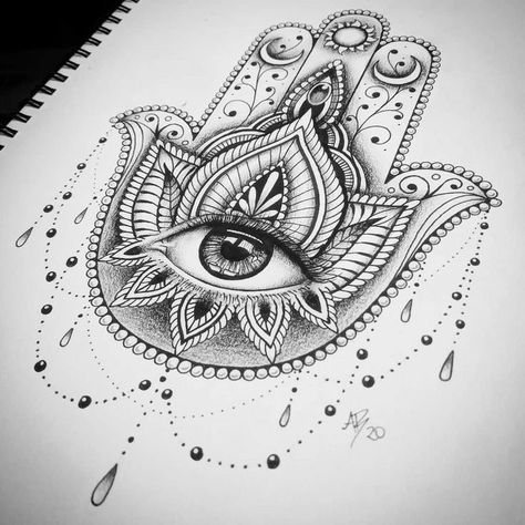 Hasma Tattoo, Hamsa Tattoo Design, Hamsa Hand Tattoo, Third Eye Tattoos, Evil Eye Tattoo, Armband Tattoos, Hamsa Tattoo, Muster Tattoos, Geniale Tattoos