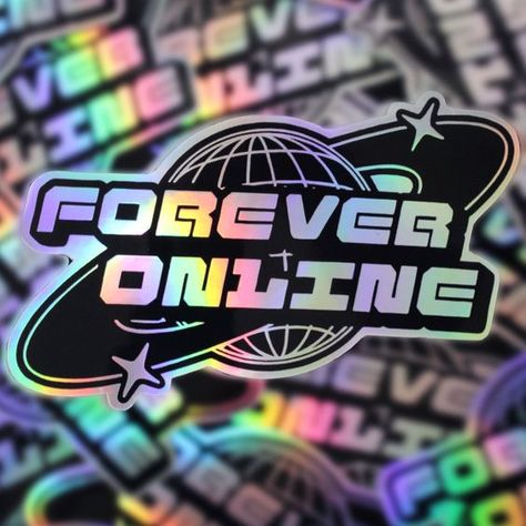 Holographic Y2K Aesthetic Forever Online Sticker Sticker #sticker Stickers #stickers freesticker #freesticker freestickers #freestickers free download sticker #freedownloadsticker 16.32 Y2k Products, Sticker Y2k, 2000s Design, Laptop Aesthetic, Resident Evil 8, Y2k Stickers, Sticker Inspo, Sticker Design Inspiration, Design Camp