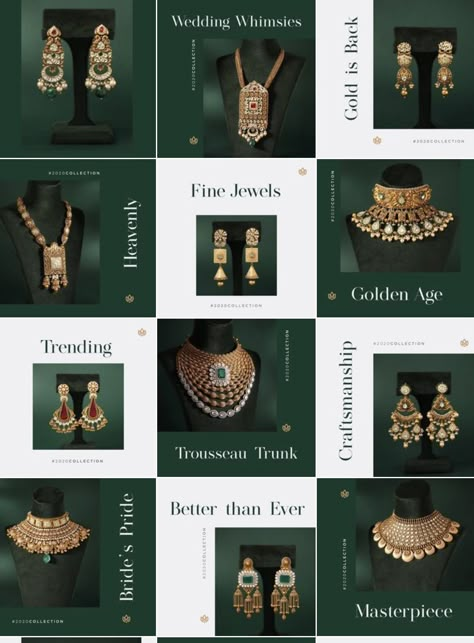 Jwellary Instagram Feed, Insta Grid Ideas Jewellery, Jwellary Post Design, Jewellery Template Design, Jewellers Logo Design, Jewellery Instagram Grid Layout, Instagram Grid Jewelry, Diamond Social Media Post, Jewellery Social Media Grid