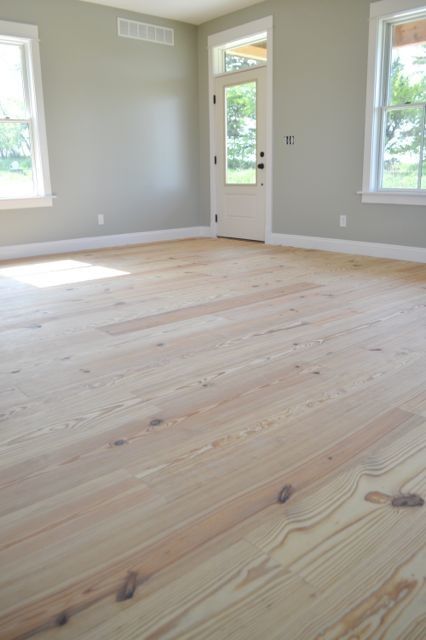 Yellow pine floors finished with tung oil Yellow Pine Floors, Farmhouse Trim, Molding Ideas, Wood Floor Finishes, Pine Wood Flooring, Flip House, Southern Yellow Pine, Floor Stain, Plywood Flooring