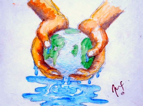 "The Cause Of Global Warming" Bye"Marx Rehburg"  watercolor pencil see more, google "marxwerx" or " mark rehburg" Save Earth Drawing Art, Environmentalist Art, Save Water Drawing, World Environment Day Posters, Save Earth Drawing, Save Water Poster Drawing, Save Water Poster, Art Competition Ideas, Earth Drawings