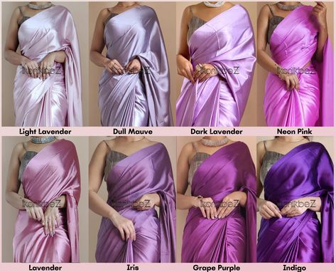 Brides Saree, Bridesmaids Saree, Saree Bridesmaid, Bridesmaid Sarees, Wedding Wear Saree, Satin Silk Saree, Purple Bridesmaid Dress, Bridesmaid Satin, Bridesmaid Saree