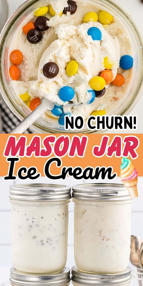 Making Mason Jar Ice Cream means you don’t have to buy multiple pints (or share your scoops)! Let everyone shake up their own soft serve treats and experiment with different flavors, mix-ins, and toppings. Just 5 minutes of prep time, 4 ingredients, a little muscle, and some patience! Homemade Summer Snacks, Ice Cream Mix Ins Ideas, Ice Cream In A Mason Jar Recipe, Keto Mason Jar Ice Cream Recipes, Homemade Mason Jar Ice Cream, Homemade Soft Serve Ice Cream, Homemade Ice Cream Flavors, Mason Jar Ice Cream Recipe, Ice Cream Mason Jars