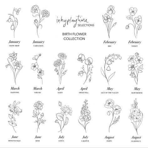 Large Lily Of The Valley Tattoo, Birthflower Tattoo Birth Month, Birthflower Name Tattoo, Birthflower January Tattoo, Bandito Tattoo, Jax Tattoo, Minimal Line Art Tattoo, August Flower Tattoo, Jay Tattoo