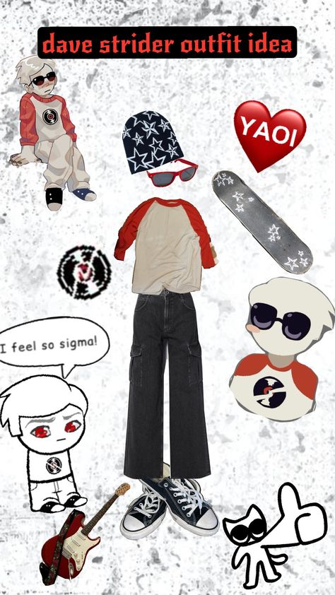 #davestrider #strider #homestuck #outfit #outfitinspo #outfitideas Strider Homestuck, Silly Outfits, Karkat Vantas, Dave Strider, Homestuck, Outfit Inspo, Pins