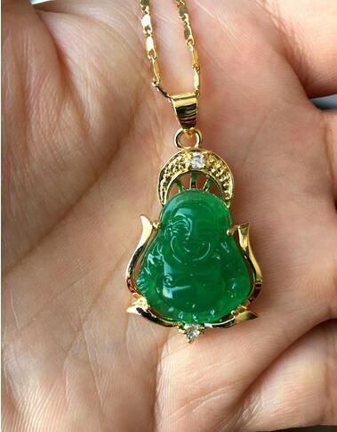 Buddha Pendant Necklace, Gold Buddha, Lucky Green, Buddha Pendant, Workout Fitness, Green Jade, Artistry Makeup, Jade Green, Quality Jewelry