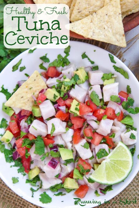 Tuna Ceviche Pinterest Pin Ceviche Recipe Tuna, Tuna Ceviche Recipe, How To Make Ceviche, Peruvian Ceviche, Tuna Ceviche, Sushi Grade Tuna, Ceviche Recipe, Fresh Tuna, Ahi Tuna