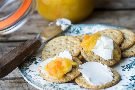 Pineapple Habanero Jam --- the heat and sweet will duke it out in your mouth, and cheese and crackers will never be the same again! Pineapple Habanero Jam, Habanero Jam, Habanero Recipes, Habanero Jelly, Pectin Recipes, Pepper Jelly Recipes, The View From Great Island, Pineapple Jam, Hot Pepper Jelly