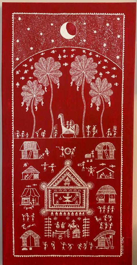 Warli Motifs, Madhubani Motifs, Warli Paintings, Puja Decor, Worli Painting, Warli Painting, Wedding Procession, Peacock Embroidery Designs, Peacock Embroidery