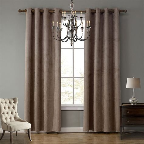 Modern Ready Made Curtain Suede Solid Color Finished Curtain Living Room Curtain (Two Panels) Bay Window Curtains, Bedroom Drapes, Cheap Curtains, Plain Curtains, Curtain Room, Curtains Living, Custom Drapes, Thermal Curtains, Modern Curtains