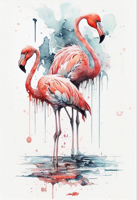 Andrew Simoson | WATERCOLOR | Flamingos Bird Painting Acrylic, Painted Birds, Animal Drawings Sketches, Perfect Pink, Watercolor Drawing, Art Brushes, Watercolor Bird, Painting Art Projects, Wildlife Art