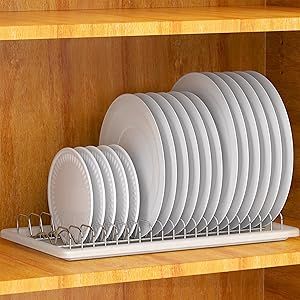 Organisation, Plate Drying Rack, Kitchen Space Savers, Plate Organizer, Dish Organization, Sink Drying Rack, Kitchen Storage Hacks, Organization Station, Plate Storage