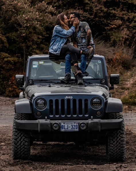 Jeep Photoshoot, Car Engagement Photos, Car Photoshoot, Beauty Movie, Blue Jeep, Gold Bangles For Women, Delivery Photos, Instagram Graphic, Bobber Motorcycle