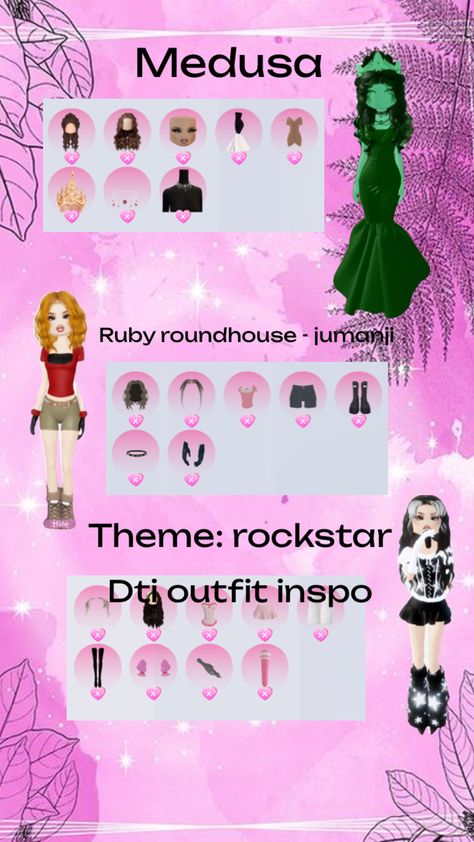 Dti inspo x Hard Dti Themes, Ruby Roundhouse, Dti Ideas, Round House, Rock And Roll, Quick Saves, Color