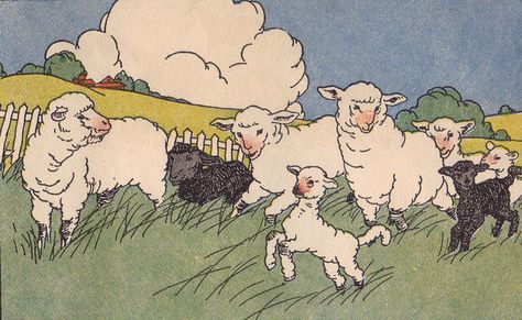 sheep illustration by Marguerite Davis Milo Winter, Sheep Logo, Sheep Illustration, Tasha Tudor, 동화 삽화, Sheep Art, Counting Sheep, Sheep And Lamb, Oita