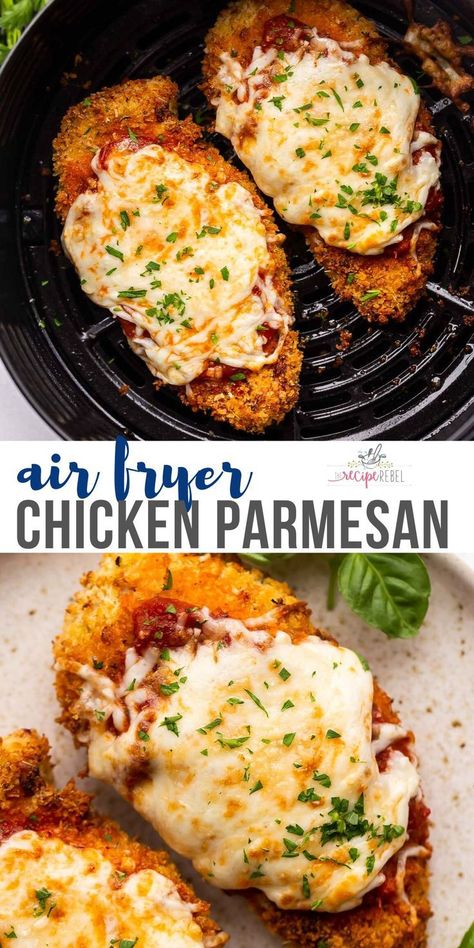 Healthy Air Fryer Chicken Parmesan, Air Fryer Chicken Parmesan Taste Of Home, Parmesan Chicken Airfryer, Chicken Parmesan Recipe Airfryer, How To Make Chicken Parmesan In Air Fryer, Chicken Park In Air Fryer, Chicken Tender Parmesan Recipe Air Fryer, Air Fry Chicken Parm, Taste Of Home Air Fryer Chicken Parmesan