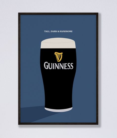 Irish Pub Decor Ideas, Guiness Posters, Guinness Decor, Guinness Painting, Guinness Illustration, Guinness Tattoo, Guinness Art, Irish Christmas Decorations, Guinness Poster