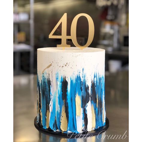 Fortieth cake topper Mens Buttercream Cake, Buttercream Birthday Cakes For Men, Buttercream Cakes For Men, Buttercream Cake Designs For Men, 40th Birthday Cake For Men, 40 Cake Topper, 40th Birthday Cakes For Men, Chocolate Cake Toppers, Cake Design For Men