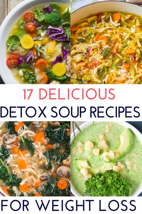 If you’re looking for a way to lose weight, improve your health and digestion, and reset your body, a detox soup cleanse may be right for you. #detoxsoup #weightlosssoup #keto Detox Soup Recipes, Resep Vegan, Clean Eating Soup Recipes, Clean Eating Detox, Clean Eating Soup, Fat Burning Soup, Cabbage Soup Diet, Fat Flush, Overnight Oat