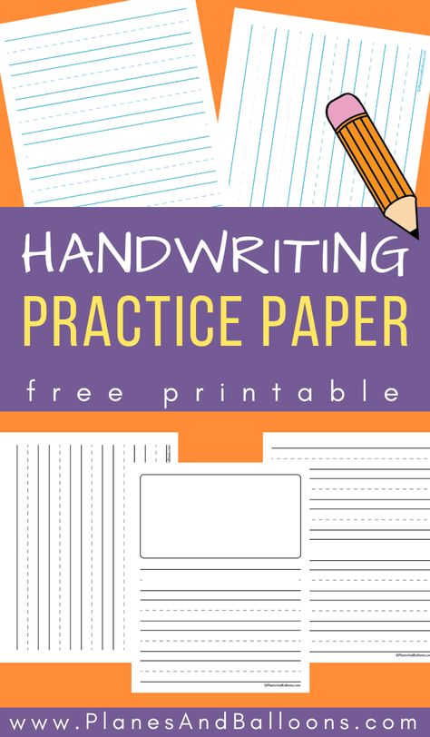 Free Printable Lined Paper, Handwriting Paper Printable, Handwriting Paper Kindergarten, Free Printable Handwriting Worksheets, Kindergarten Writing Paper, Printable Handwriting Worksheets, Kindergarten Handwriting, Handwriting Practice Paper, Printable Lined Paper