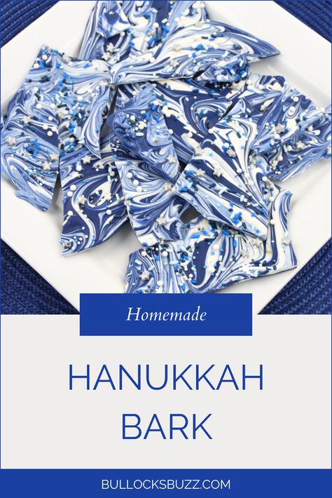 Immerse yourself in the magic of Hanukkah with our delectable Candy Bark recipe. Vibrant swirls of blue and white, adorned with festive delights, promise a delightful celebration in every bite. #Hanukkah #HanukkahRecipe #recipe Hanukkah Recipes For Kids, Hannukah Charcuterie, Chanukah Party Ideas, Hannukah Snacks, Hannukah Dinner Ideas, Hanukkah Dessert Recipes, Hanukkah Party Food, Hanukkah Treats, Hanukkah Aesthetic