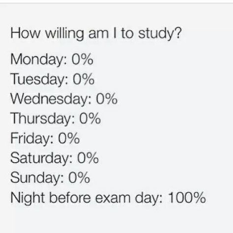 Procrastination Night Before Exam, Before Exam, Exams Memes, Show Me Love, Exam Week, Read It And Weep, Exams Funny, Nursing Exam, Success Books