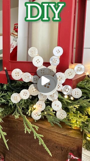 The Cozy Christmas Cottage on Instagram: "❄️Button snowflake ornament 

FOLLOW FOLLOW FOLLOW
For more Christmas inspo 💡 
@thecozychristmascottage 
@thecozychristmascottage 
@thecozychristmascottage 

#christmas #thecozychristmascottage #christmasdecor #christmasdiy #snow #snowflake #winter" Button Christmas Crafts, Button Snowflakes, Button Christmas Ornaments, Cozy Christmas Cottage, Christmas Button Crafts, Buttons Crafts Diy, Christmas Arts, Button Ornaments, Christmas Buttons