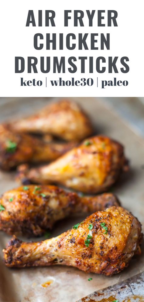 Whole 30 Chicken Drumsticks, Whole 30 Chicken Drumstick Recipes, Drumsticks Air Fryer Recipes, Whole 30 Drumstick Recipes, Aip Chicken Drumsticks, Air Fryer Whole 30 Recipes, Paleo Drumstick Chicken Recipes, Paleo Chicken Leg Recipes, Healthy Chicken Legs Recipes