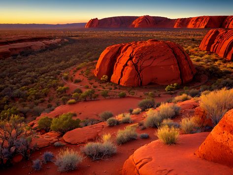 Discover Australia's Natural Beauty: Uluru at Sunset Australia Scenery, Uluru Australia, Inspiring Landscapes, Awe Inspiring, Middle East, Natural Beauty, Australia, Beauty, Nature