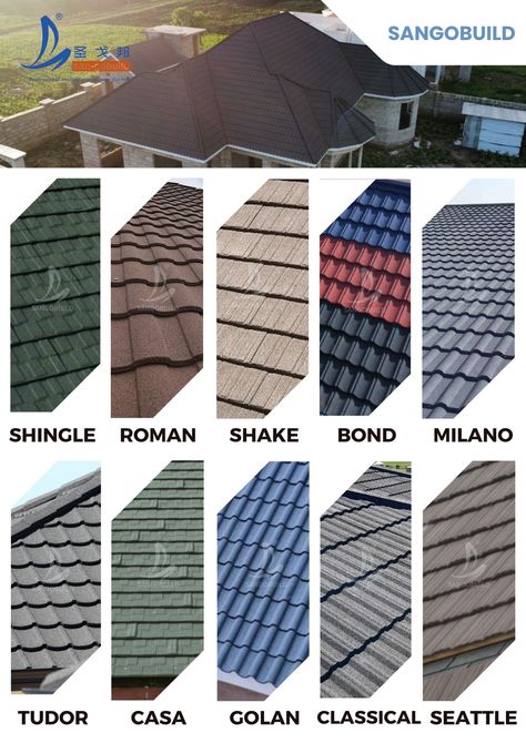 🏠Sangobuild roof tiles Roof Tiles Colors, Roof Tiles Design, Aluminum Roofing, Hotel Marketing Design, Roof Materials, Metal Roof Tiles, Types Of Roofing Materials, Sheet Metal Roofing, Engineering Notes