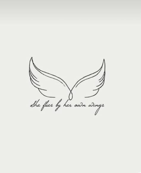 Trust Your Wings Tattoo, Strong Women Tattoos Ideas Inspiration, Tattoo For Strong Women, She Flies With Her Own Wings Tattoo, Wind Beneath My Wings Tattoo, Learn To Fly Tattoo, Fly High Tattoo, Lil Tattoos, Stingray Tattoo