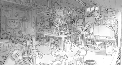 Big Hero 6 Concept Art Collection - Daily Art, Movie Art Interior Concept Art, Feng Zhu, Bg Design, Fantasy Rooms, Perspective Art, Background Drawing, Perspective Drawing, Interior Concept, Prop Design