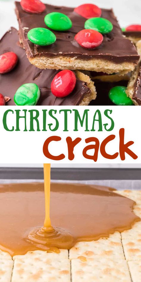 how to make Christmas crack. This is a must have holiday dessert! Christmas Crackle, Salty Sweet Desserts, Classic Holiday Desserts, Saltine Cracker Toffee, Saltine Cracker, Saltine Toffee, Yummy Christmas Treats, Cracker Toffee, Toffee Candy