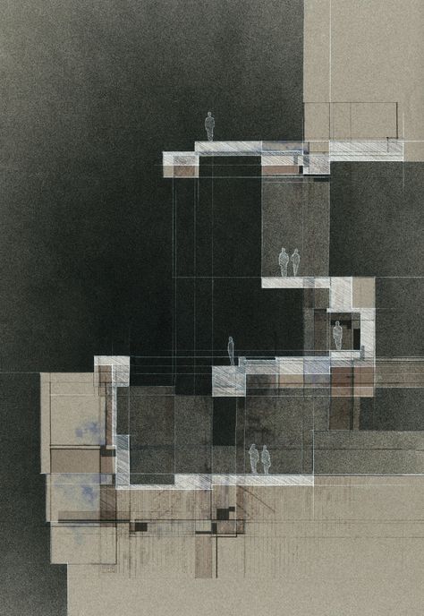 Section Models Architecture, Cad Drawing Architecture, Conceptual Section, Set Design Sketches, Small Highlights, Dark Architecture, Architecture Windows, Collage Architecture, Decorative Blocks