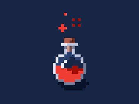 Health Potion by Carson Ford Pixel Art Potion, How To Pixel Art, Health Potion, Image Pixel Art, Minecraft Fanart, Zestaw Ikon, Piskel Art, 8 Bit Art, Pixel Art Tutorial