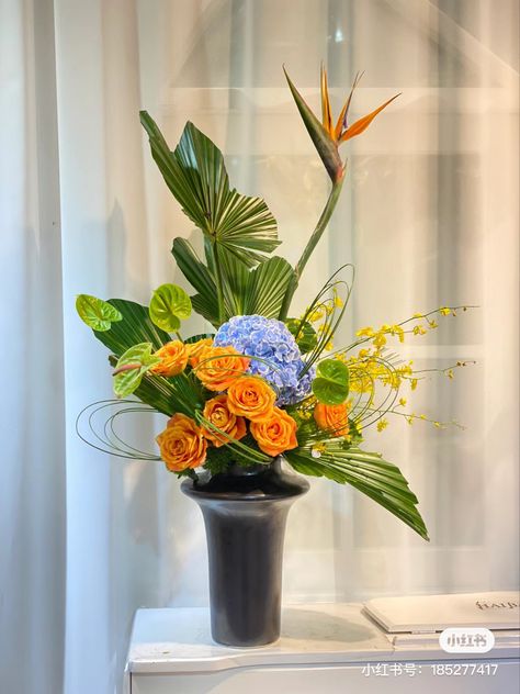 Exotic Flower Arrangements, Tall Flower Arrangements, Hydrangea Flower Arrangements, Urn Arrangements, Colorful Flowers Arrangements, Contemporary Flower Arrangements, Modern Floral Arrangements, Floral Art Arrangements, Tropical Floral Arrangements