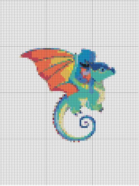 Perler Bead Dragon Pattern, Wings Of Fire Pixel Art, Wings Of Fire Perler Beads, Dragon Perler Bead Patterns, Small Dragon Cross Stitch Pattern, Free Dragon Cross Stitch Pattern, Pokemon Cross Stitch Patterns, Pokemon Cross Stitch, Wings Of Fire Dragons