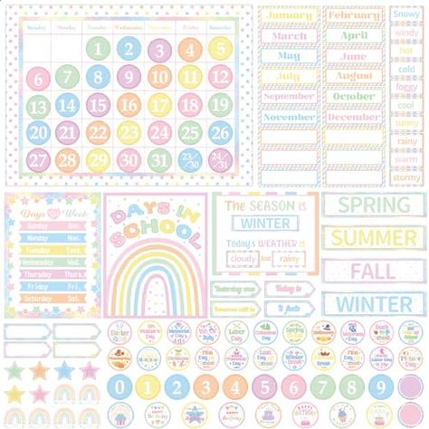 Bulletin Board Calendar, Days Of The Week Chart, School Classroom Decoration, Calendar Bulletin Boards, Back To School Classroom, Todays Weather, Classroom Calendar, Bulletin Board Sets, Weather Day