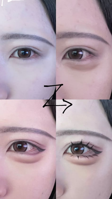 Jirai Kei Eye Makeup, Manga Eye Makeup, Jirai Kei Makeup Tut, Jiraikei Makeup, Cosplay Eye Makeup, Jirai Kei Makeup, Anime Eye Makeup, Gyaru Makeup, Anime Makeup