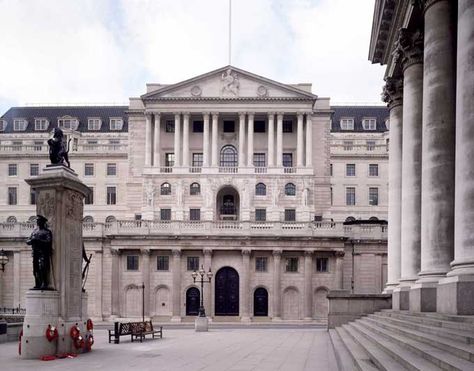 The imposing edifice of the Bank of England still dominates the City of London as not only the nation’s central bank, but one of our most fascinating and important landmarks. Bank Of England, Central Bank, England And Scotland, London City, Beautiful Architecture, The Bank, Great Britain, United Kingdom, Favorite Places