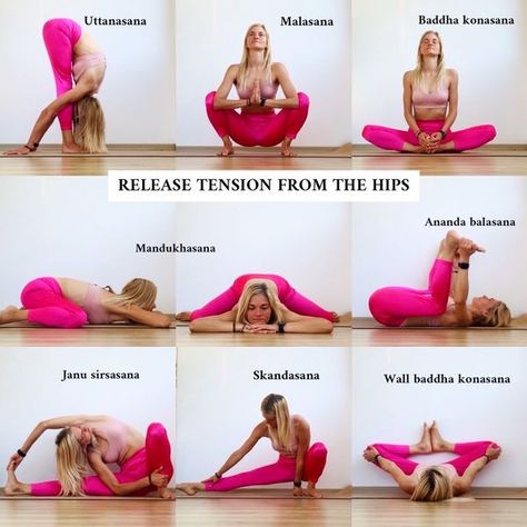 YOGA :) 🧘‍♀️ Yoga Poses, Meditations, Sequences 🤸‍♀️ | Release Tension From The Hips #yoga  #yogapractice | Facebook Wide Legged Forward Fold, Upavistha Konasana, Yoga For Legs, Tone Inner Thighs, 30 Day Yoga, Yoga Daily, Basic Yoga Poses, Forward Fold, Release Tension