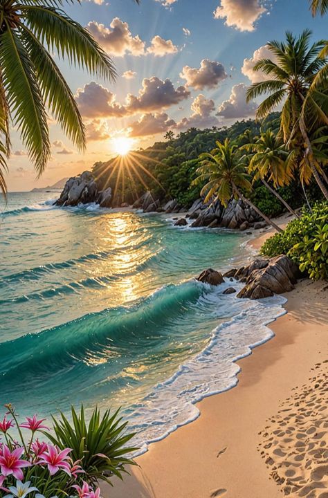 Summer Beach Wallpaper, Wallpaper Estetika, Beautiful Beach Pictures, Cute Summer Wallpapers, Beautiful Ocean Pictures, Ocean Pictures, Pretty Landscapes, Beach Wallpaper, Beautiful Locations Nature