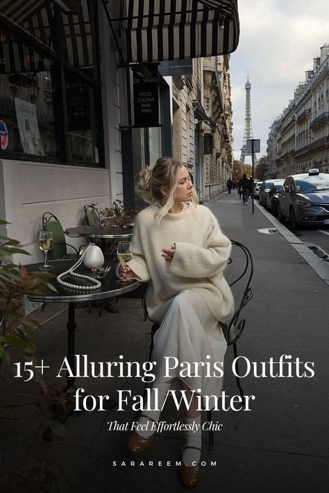 Looking for Parisian-inspired outfit ideas for fall and winter? Discover 15+ effortlessly chic Paris outfits for fall and winter that blend cozy layers, chic silhouettes, and timeless Parisian style. These Paris outfit ideas are the perfect mix of casual and sophisticated. Explore how to nail that effortless Parisian charm with winter outfit ideas designed for both style and warmth. Pin these stunning looks now for your ultimate fall and winter style inspo! #ParisOutfits #ParisianStyle French Chateau Outfit, Paris Winter Outfit Women, Parisian Edgy Style, Parisian Airport Style Travel Outfits, Casual Parisian Outfits Winter, Paris Core Outfits, French Fashion Fall 2024, Italian Winter Outfits Street Styles, Parisian Fashion Winter